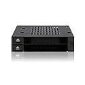 ICY DOCK Dual 2 Bay 2.5” SSD & HDD Dock Tool-Less Hot-Swap SATA / SAS Mobile Rack Enclosure for 3.5” Bay - flexiDOCK MB522SP-B