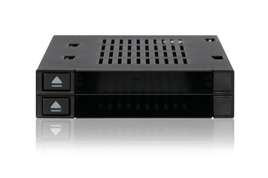 ICY DOCK Dual 2 Bay 2.5” SSD & HDD Dock Tool-Less Hot-Swap SATA / SAS Mobile Rack Enclosure for 3.5” Bay - flexiDOCK MB522SP-B
