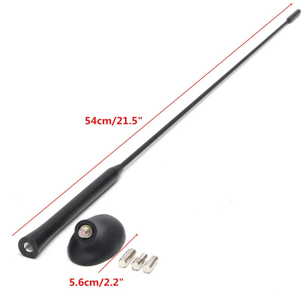 PolarLander Car Styling Roof AM/FM Aerial Black Antenna Mast Signal with Base Kit for Ford Focus 2000-2007