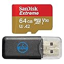 SanDisk Extreme V30 A2 64GB MicroSD Memory Card Compatible with Insta360 Go Ultra, X3, X4 and X5 Action Camera (SDSQXAH-064G-GN6MN) Bundle with (1)