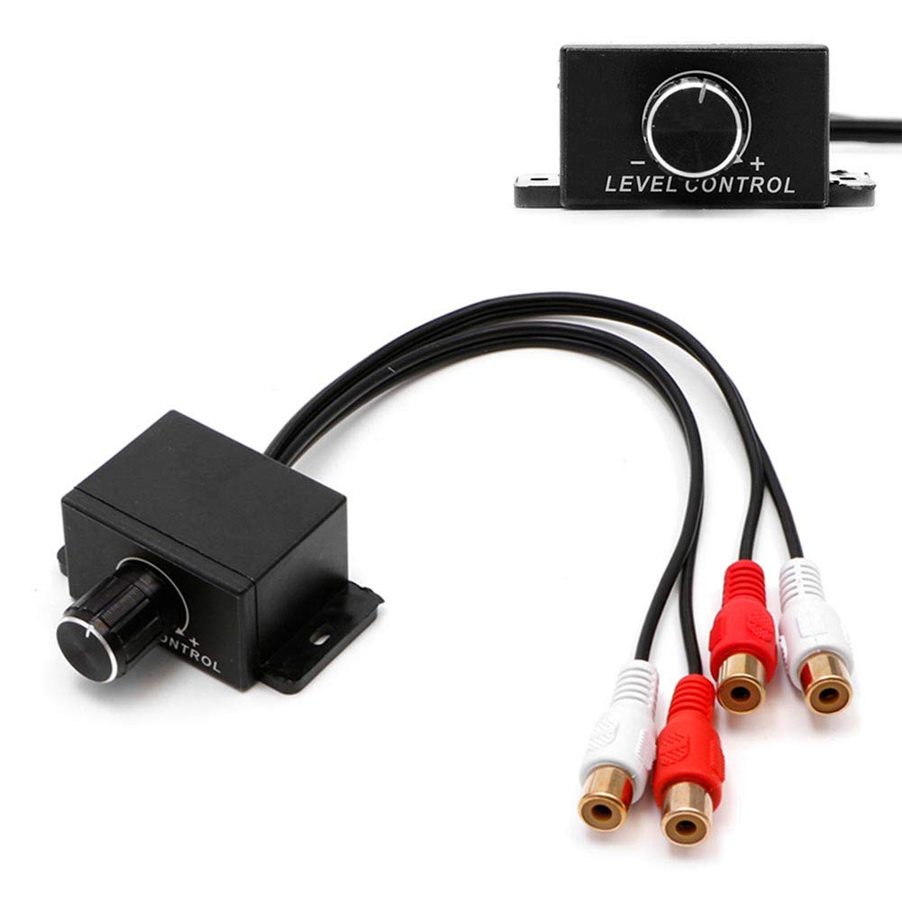 GEZICHTA Universal Car Audio Amplifier with Volume & Sub Volume Control, Bass Gain Level Knob & Cable