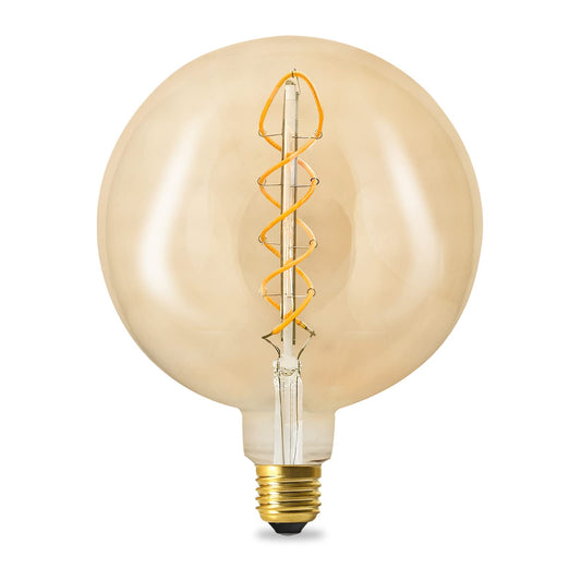 Beilf Vintage Oversized Globe Edison Bulb E26, Dimmable 6W, Amber Glass, Warm White 2200K, Non Flicker, CRI90, 60 Watt Equivalent Large Decorative