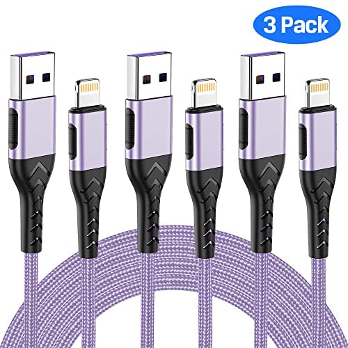 Durcord iPhone Charger, [Apple MFi Certified] 3Pack 6FT USB A Cable for Lightning Charger Cord, Fast iPhone Charging Cord for iPhone Xs…