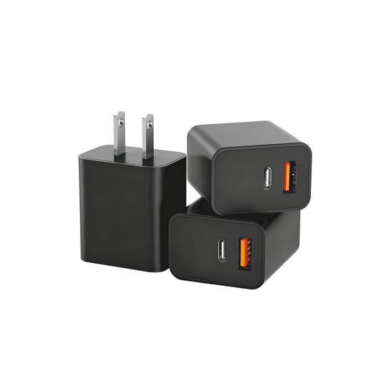3 Pack USB C Charger Block,20W USB-C & USB-A Port Charger?for i Phone 17/16/15/14/13/12/11/X/8, i Pad and More
