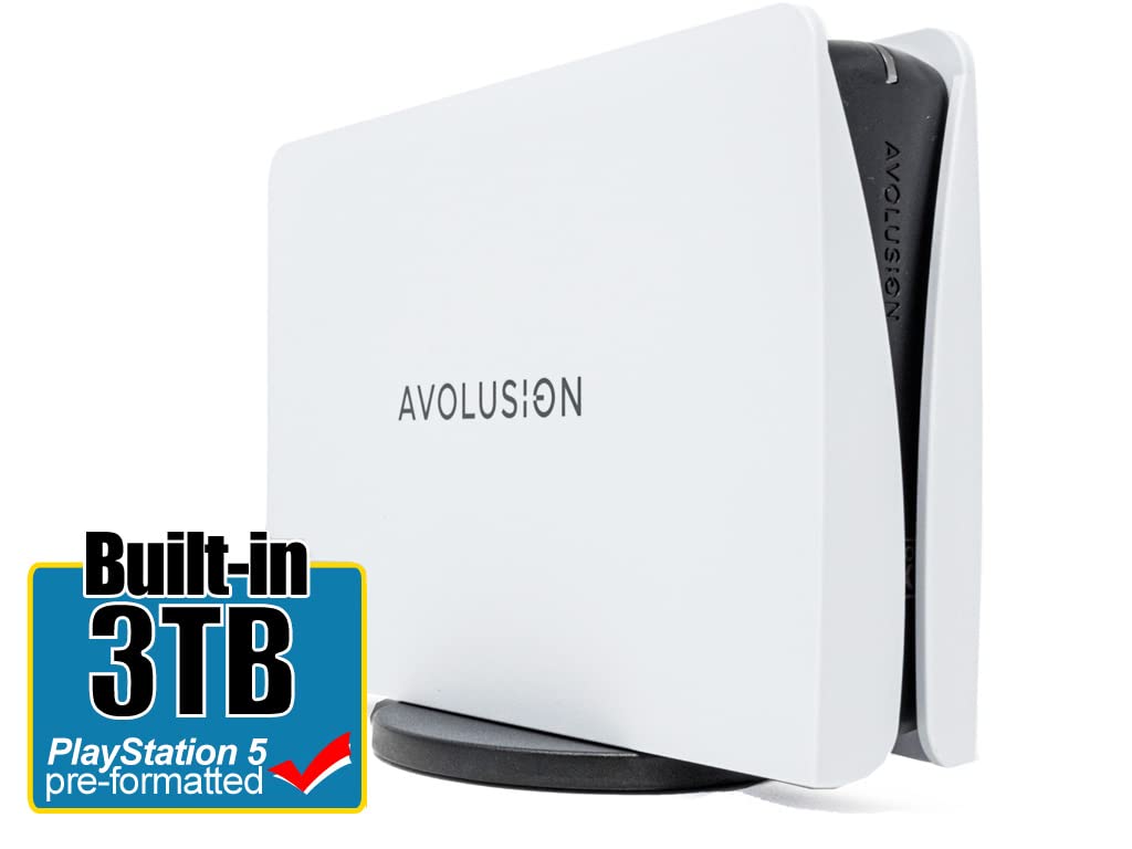Avolusion PRO-5Y (White) 3TB USB 3.0 External Gaming Hard Drive for PS5 / PS4 Game Console - 2 Year Warranty (Renewed)