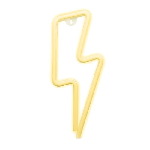 InnoVibe Lightning Bolt NEON Wall Light, Cool Yellow Lightning Bolt LED Light, Wall Decor, Perfect for Holiday and Birthday Gift, Party Decor, Yellow