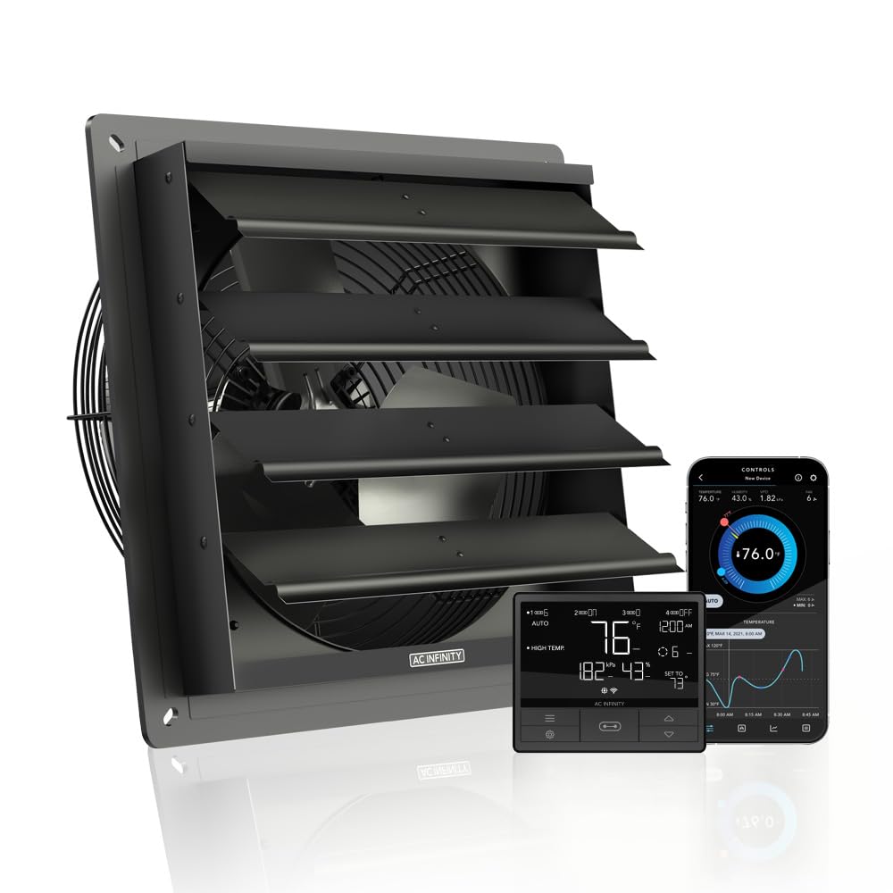 AC Infinity AIRLIFT T12 Shutter Exhaust Fan 12 " .