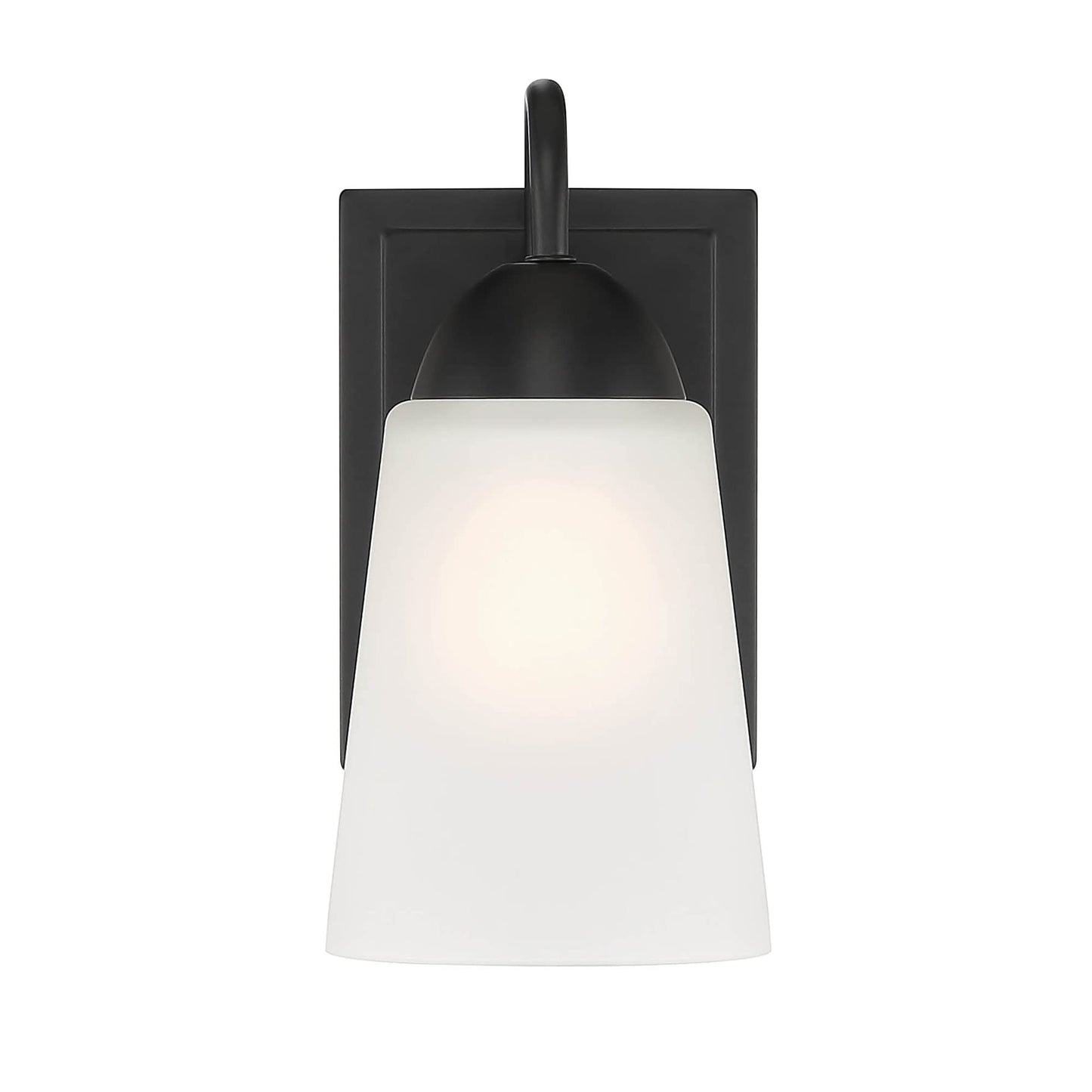 DESIGNERS FOUNTAIN Malone Outdoor Light Fixture, 9.25 Inch Exterior Wall Lantern Sconce for Front Door, Patio and Porch, Matte Black, D267M-WS-MB