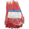 SYD CHEN 4 Inch Zip Ties (100 Pieces) 18lb Strength, Nylon Cable Wire Ties (Red)