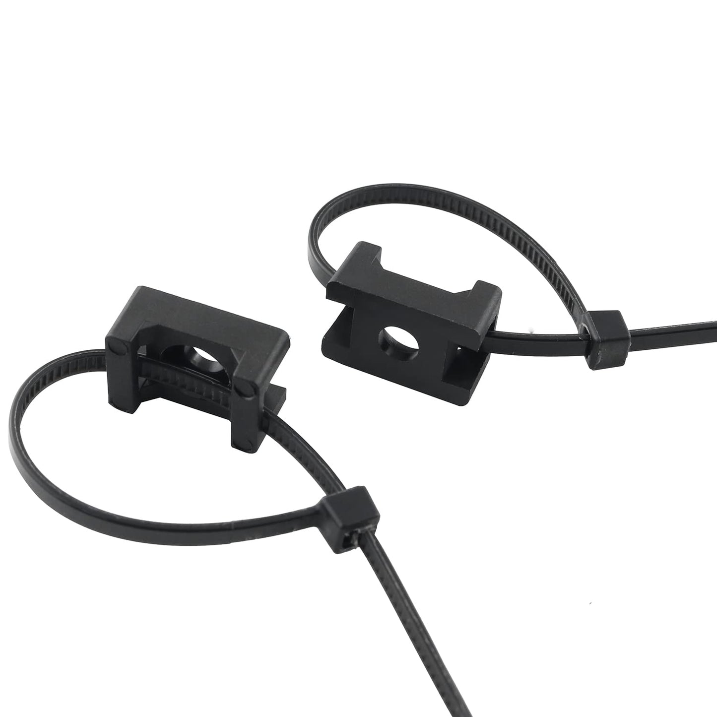 Saddle Type Mounts Base with 4.7inch Cable Ties and Tapping Screw ZZLZX 50 Sets 4.7 Inch Black Cable Zip Ties and Wire Cable Clips with Screw,Saddle