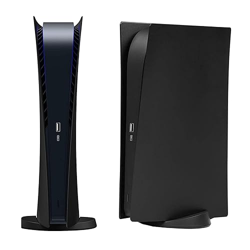 Digital Edition Face Plates Cover Skins Shell Panels for PS5 Console, Accessories for PlayStation 5 Protective Shell Replacement Faceplate (Black)