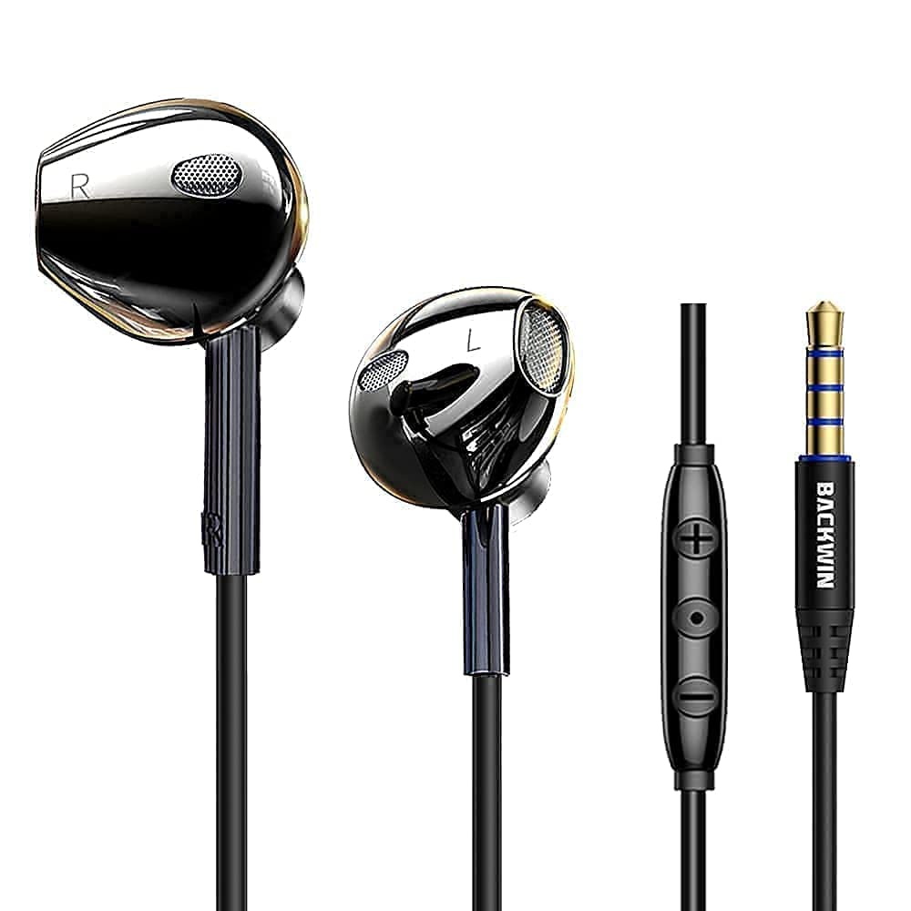 Wired Earbuds with mic,Heavy Bass Wire Headphones Universal 3.5 mm Plug,in-Ear Noise-canceling Wired Earphone with Microphone,Immersive Dynamic bass…