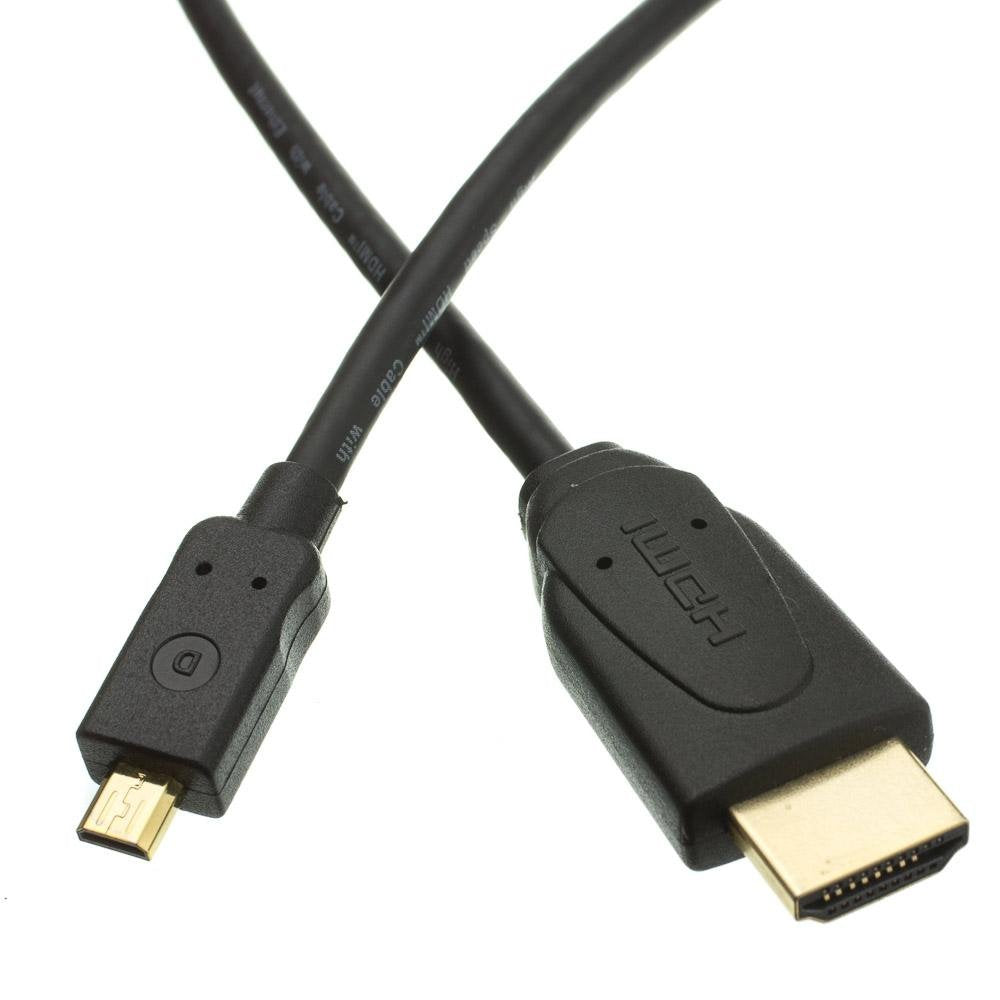 Link Depot 6' Gold Plated HDMI to HDMI Micro High Speed HDMI Cable with Ethernet