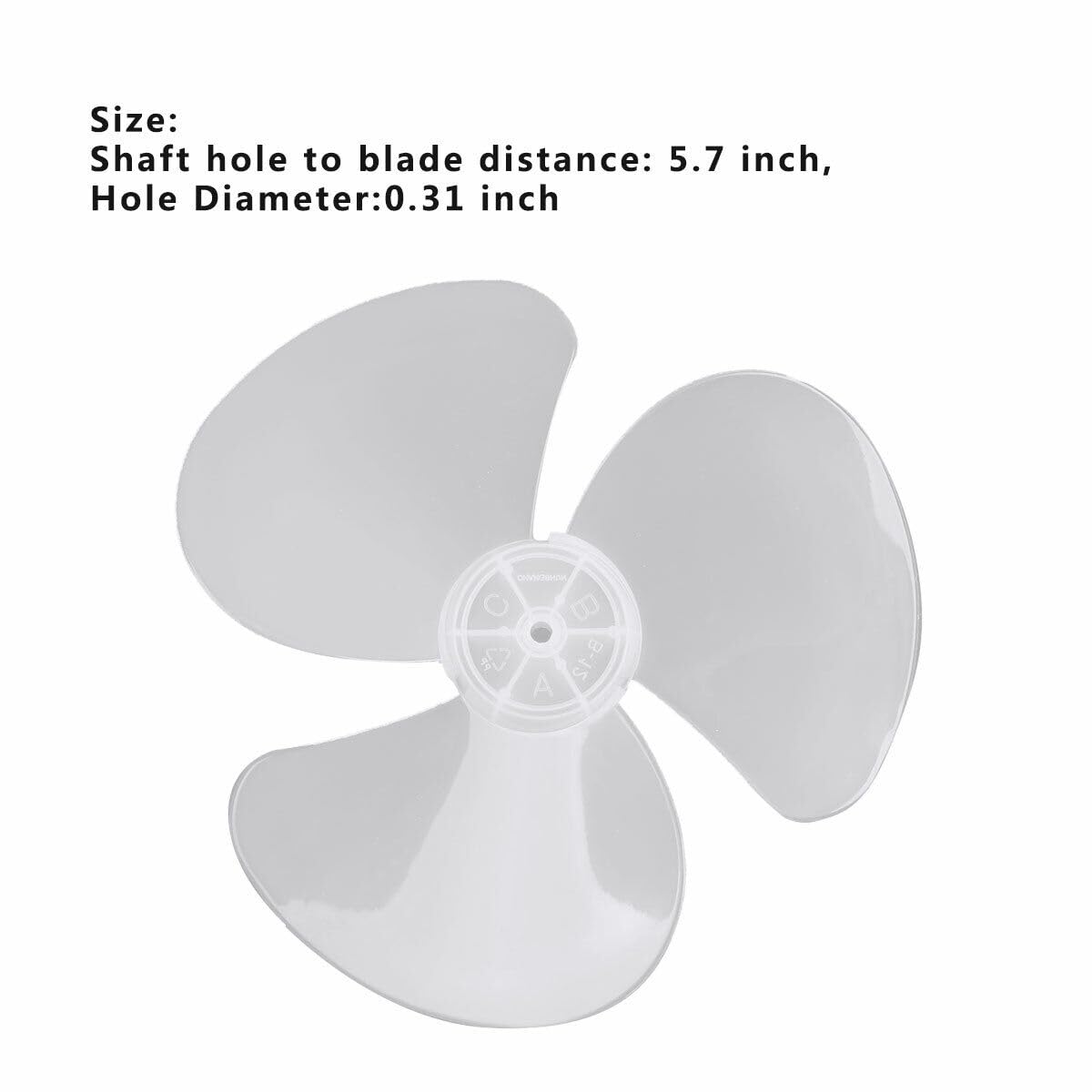 qrcamule 12 Inch Three-Leaf Plastic Fan Blade for Pedestal and Table Fans