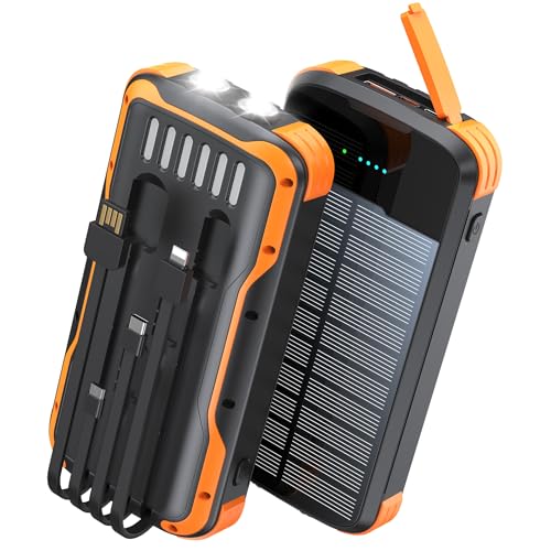 SOXONO Solar Power Bank 40000mAh PD20W Fast Charging Portable Solar Charger