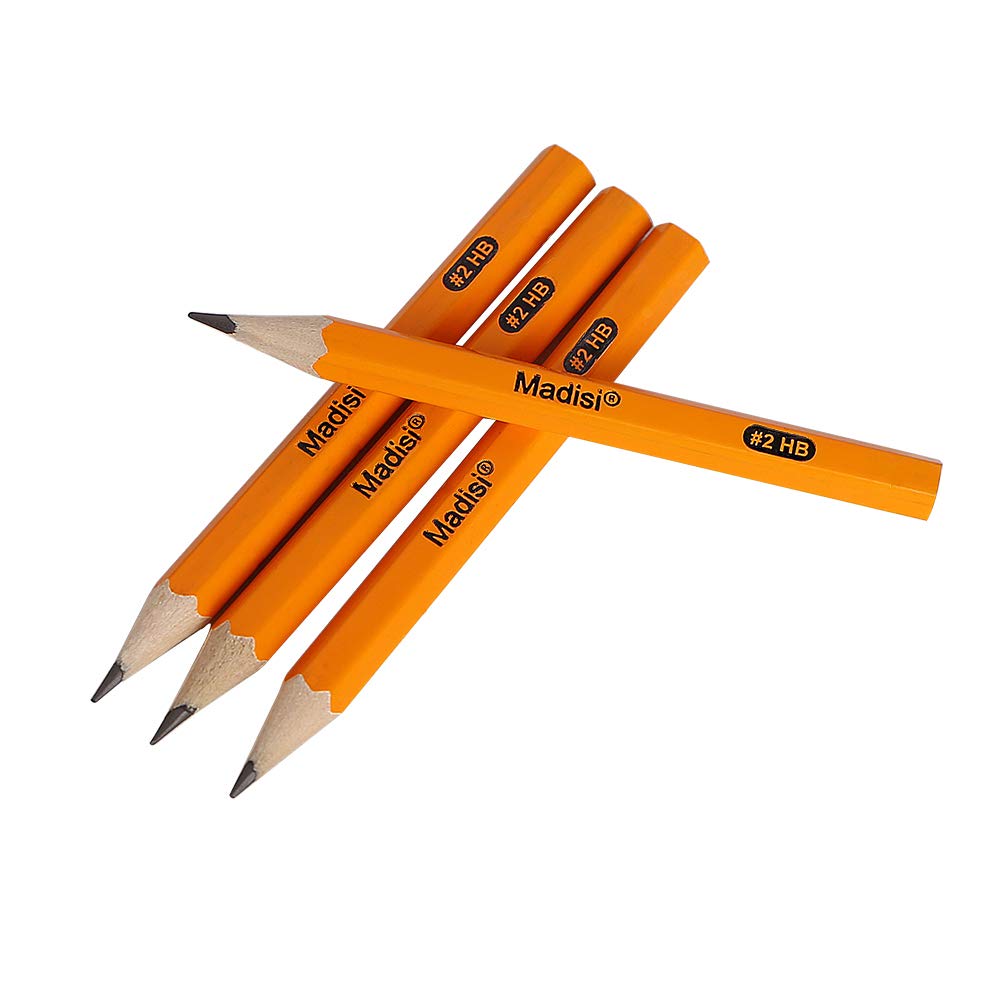 Madisi Golf #2 HB Half Pencils Bulk, 3.5" Mini Pre-Sharpened, 144 Count