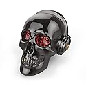 YSEECHENS Skull Bluetooth Speaker Novelty Skeleton Unique Wireless Portable Speakers with Eyes Lights Halloween Decoration (Gray)
