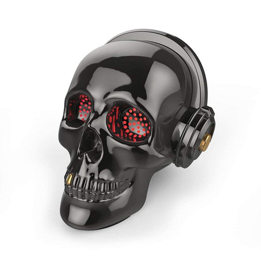 YSEECHENS Skull Bluetooth Speaker Novelty Skeleton Unique Wireless Portable Speakers with Eyes Lights Halloween Decoration (Gray)