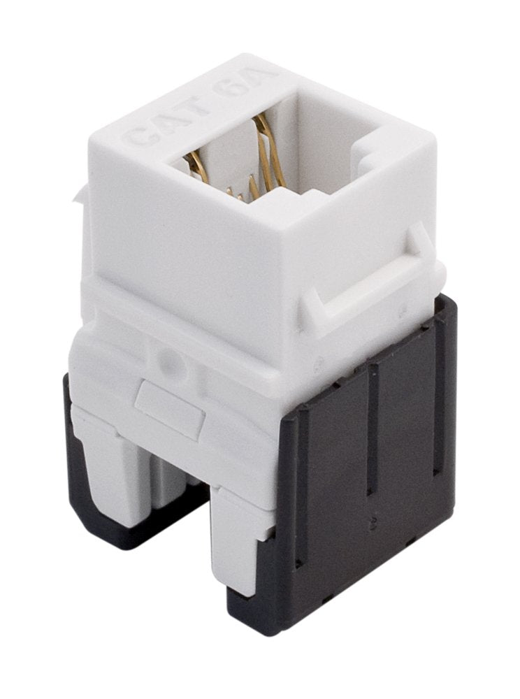 Legrand - OnQ Cat 6a Keystone Insert, Quick Connector RJ45 Keystone Jack, RJ45 Inserts Can Be Terminated With Any 110 Punchdown Tool, White, 1 Count