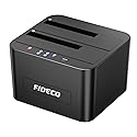 FIDECO External Hard Drive Docking Station, Hard Drive Dock for 2.5 and 3.5 inch SATA HDD SSD, HDD Docking Station with Dual Bay, USB 3.0 Hard Drive