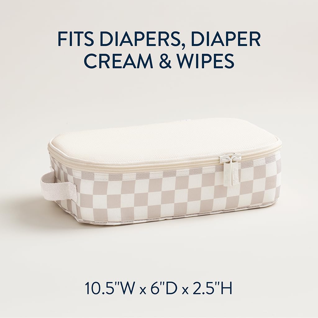 Itzy Ritzy Packing Cubes 3-Pack – Travel Organizers with Mesh Top, Double Zippers & Fabric Handle, Checkerboard