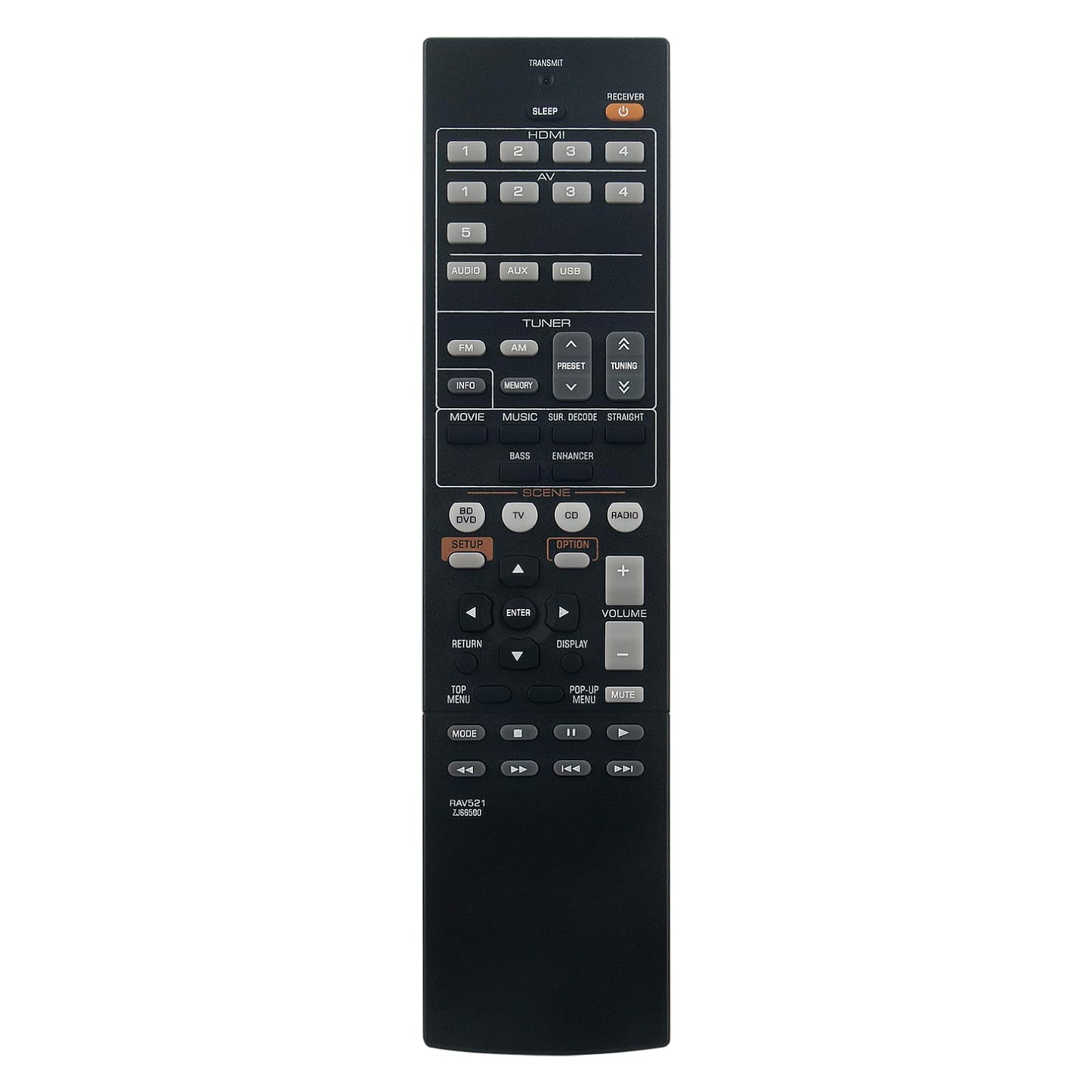 New RAV521-ZJ66500 Replace Remote Control Compatible with Yamaha AV Receiver RX-V377 HTR3067