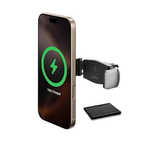Belkin Universal Car Vent Mount for Smartphones - Secure Adjustable Grip Holder for iPhone, Samsung, Pixel, LG, Rotates 180° for Portrait & Landscape
