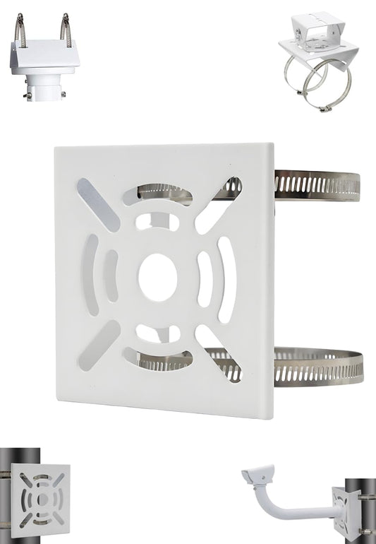 Lighfast Universal Wall Mounting Bracket with 2 Loops, Vertical Pole Mount Adapter for CCTV Security Camera PTZ Dome Indoor Outdoor AP Access Point