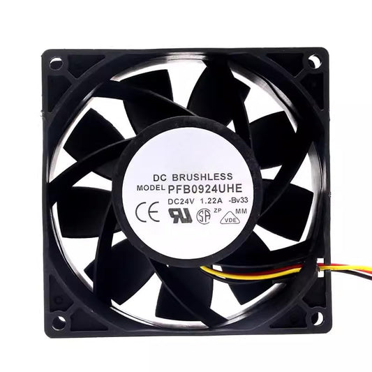 PFB0924UHE DC 24V 1.22A 29.28W 90x90x38mm 3-Wire Cooling Fan