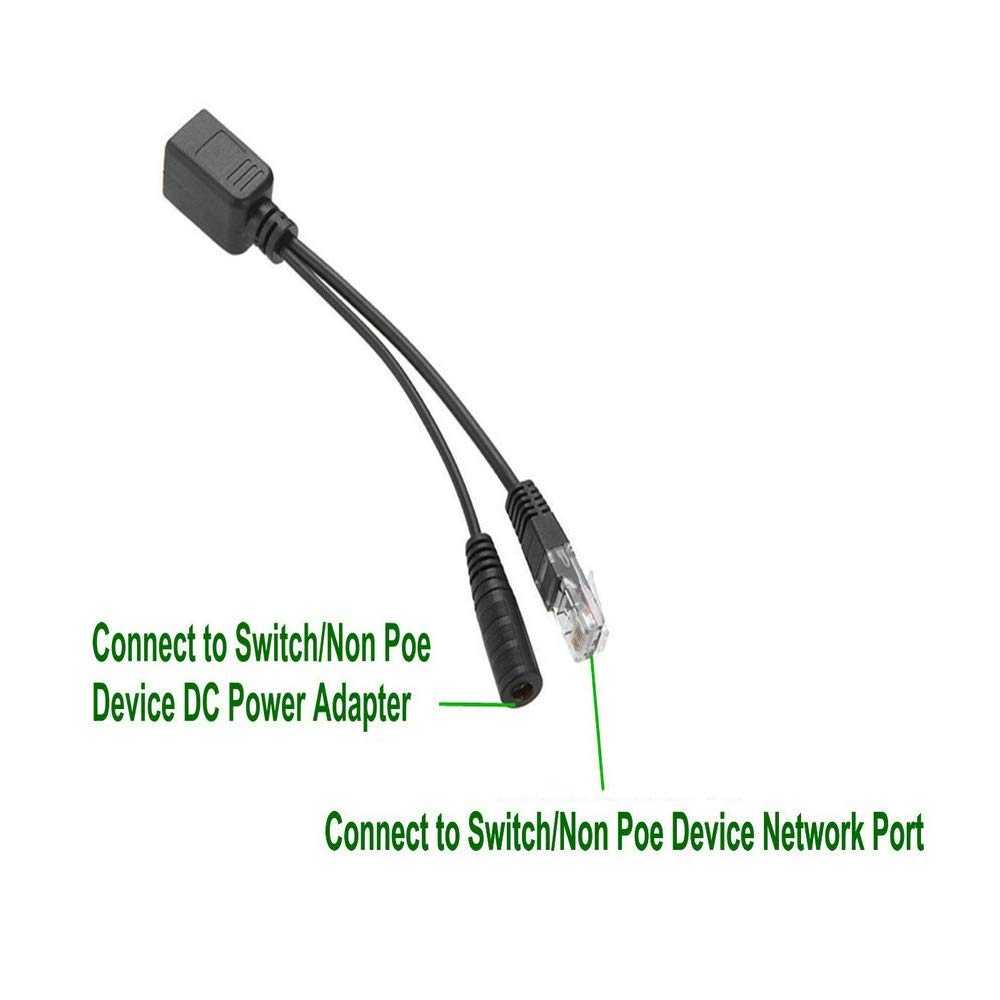 EB-LINK 2 Pcs PoE Adapter Cable RJ45 Passive PoE Injector with 5.5x2.1 mm DC Connector Passive Power Over Ethernet 12v Synthesizer Separator Combiner