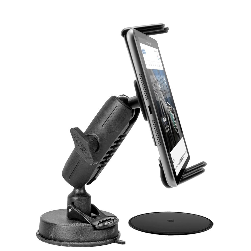ARKON Mounts Slim-Grip Ultra Car Windshield Phone Mount, Holds Smartphones to Windshield or Dash, Includes Dashboard Mounting Pad, Adjustable Arm