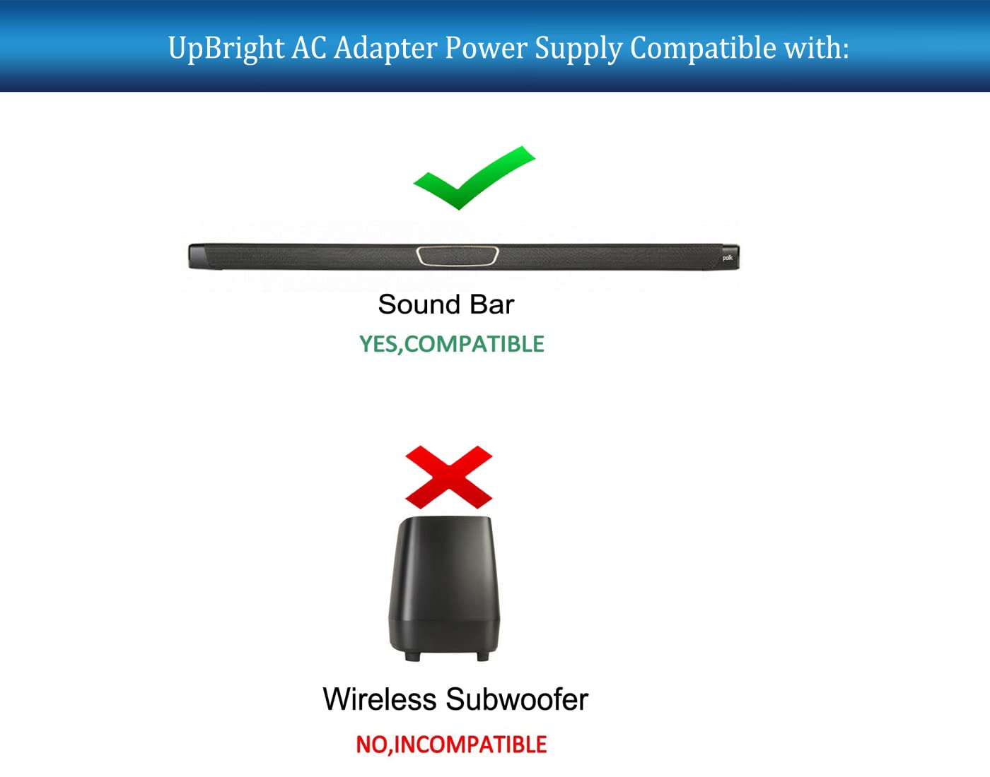 UpBright 20V AC/DC Adapter Compatible with Polk Audio 5000 2000 3000 4000 IHT 5000IHT 2000IHT IHT5000 IHT2000 AM1500-A AM1200-A AM1400-A AM1400-B N1…