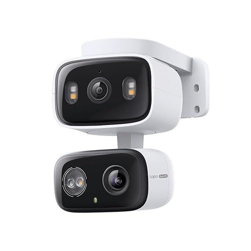 Tapo 2K Indoor/Outdoor Dual Lens Pan/Tilt Wired Security Camera - 125° Wide-Angle View + 6mm Zoom, Motion Track, Person/Vehicle Detection