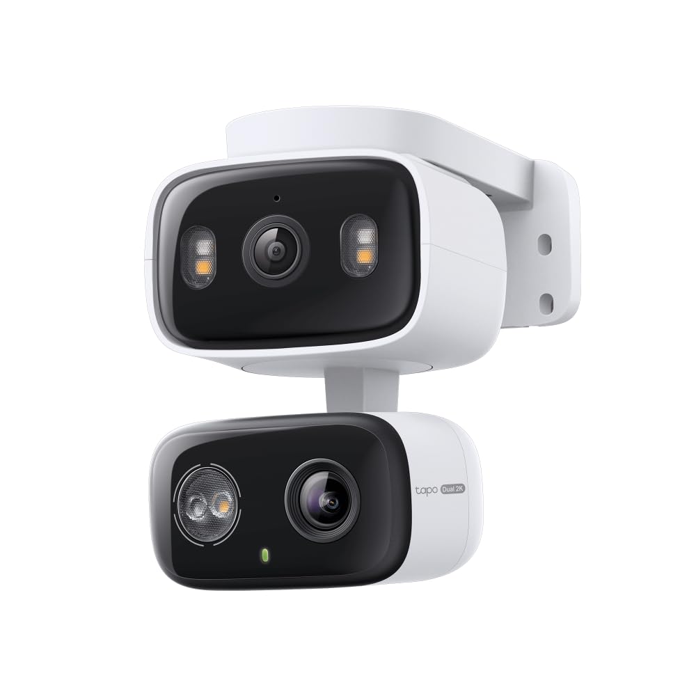 Tapo 2K Indoor/Outdoor Dual Lens Pan/Tilt Wired Security Camera - 125° Wide-Angle View + 6mm Zoom, Motion Track, Person/Vehicle Detection