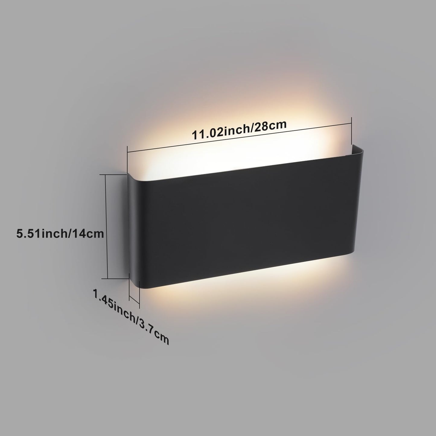Mille Luckiole 11 Inch Hallway LED Wall Light,5-in-1 CCT 3000K/3500K4000K/5000K/6500K Selectable,Modern LED Sconce Wall for Stairwell,Bedroom,and