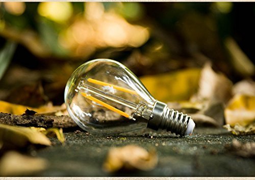 CTKcom 2W G45/G14 Candelabra LED Bulbs Dimmable(4 Pack)- E14 Base Vintage Edison LED Bulb 20W Equivalent 2700K Warm White Lamp for Home,Pendant
