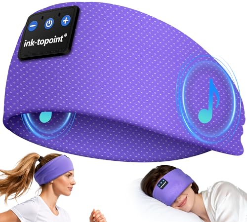 ink-topoint Sleep Headphones Bluetooth 5.4 Headband, 2 in 1 Sleep Mask with Bluetooth Headphones, Wireless Headband Earphones with Ultra-Thin HD