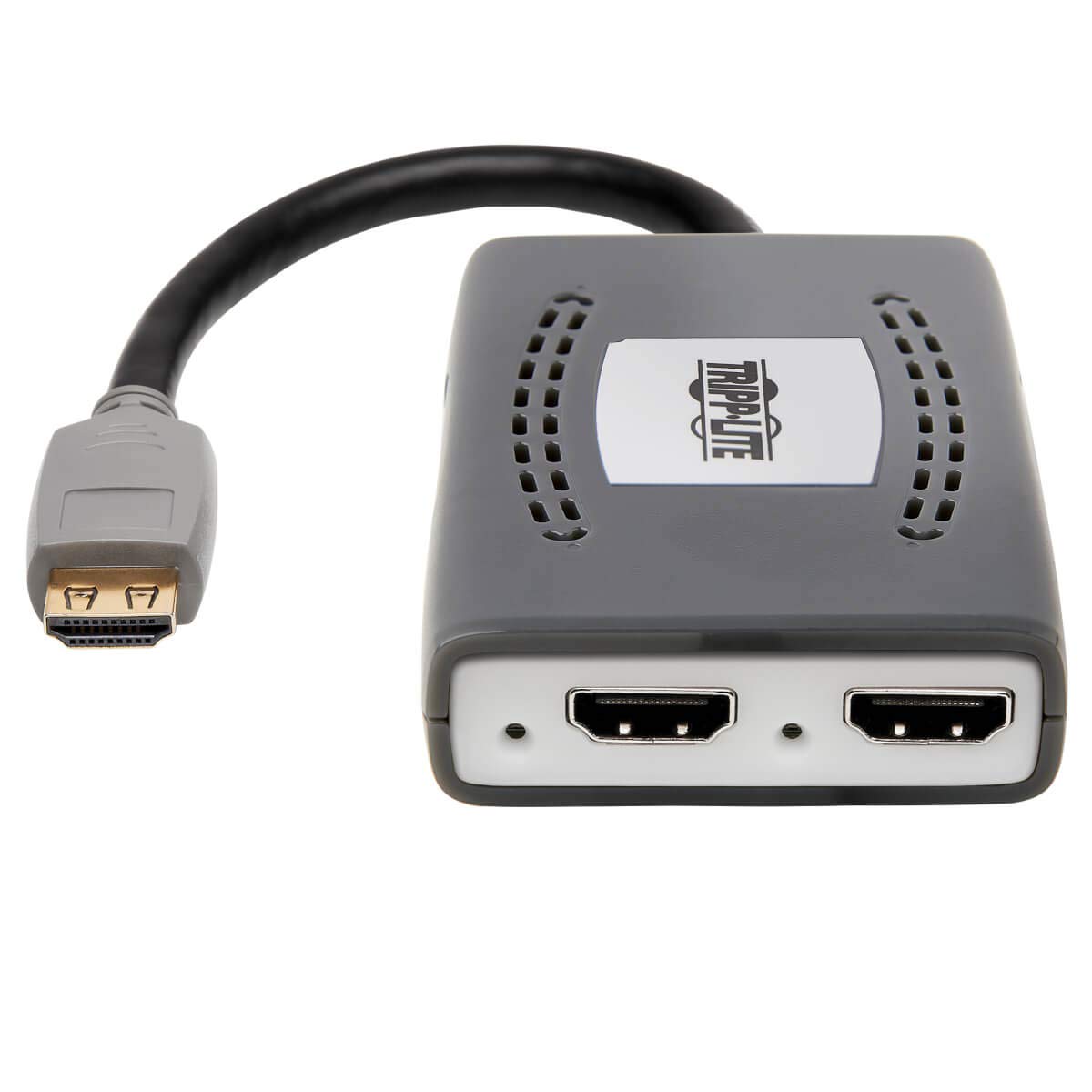 Tripp Lite HDMI Splitter, 2 Port with Built-in Cable USB Powered HDMI Splitter, 4K @ 60 Hz, 4:4:4, Multi-Resolution Support, HDR, HDCP 2.2, TAA