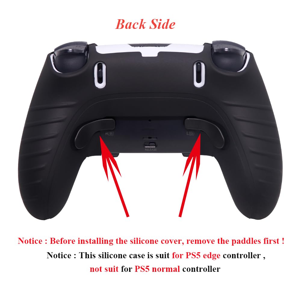 Ivyueen Anti-Slip Silicone Skin for Playstation 5 PS5 Edge Wireless Controller Protective Cover Case & Touch Pad Sticker Thumb Grip Caps for DualSense