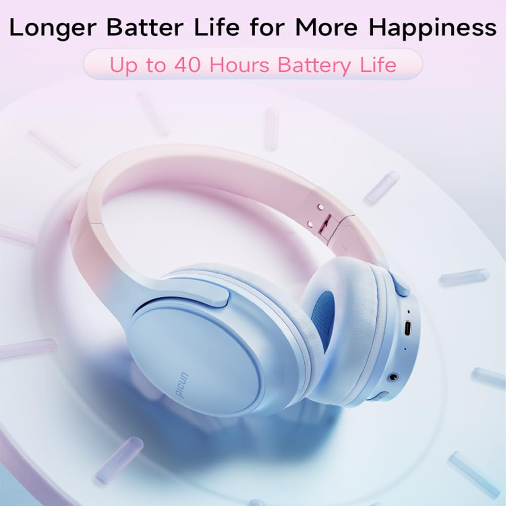 SLuB Wireless Headphones Over Ear, Foldable Bluetooth Headset, HD Stereo Sound, Built-in HD Microphone, 30H Playtime, Suitable for Mobile Phones…