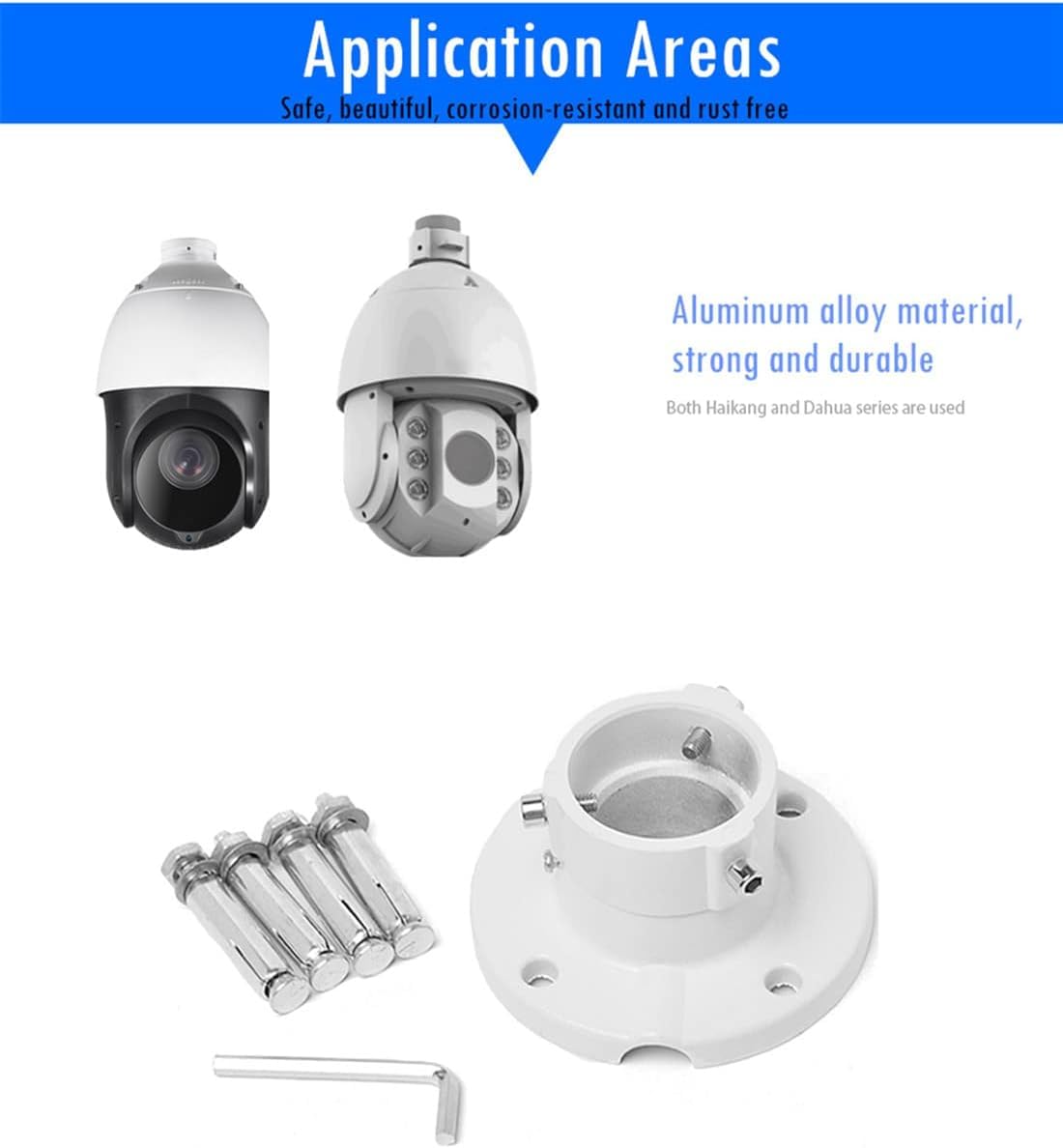 Heavy-Duty Aluminum Pendant Ceiling Mount Bracket - Universal for Dahua/HikVision PTZ/Dome Cameras, Indoor/Outdoor, Waterproof, 110x60mm