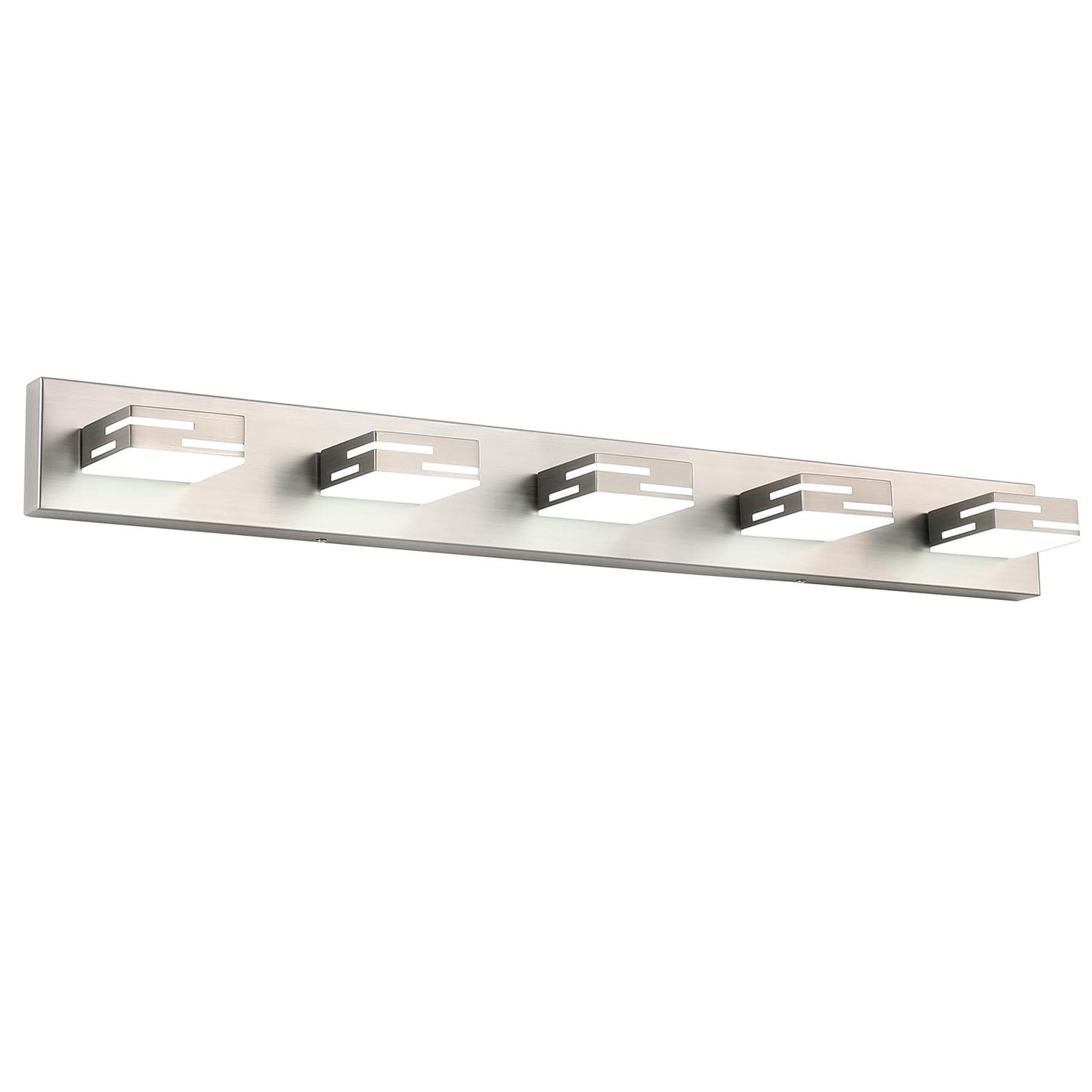MKBNG 5-Light Modern Bathroom Vanity Light Fixtures, 40-Inch 350° Rotatable LED Vanity Lights Over Mirror, Dimmable 5500K Natural White Brushed Nickel