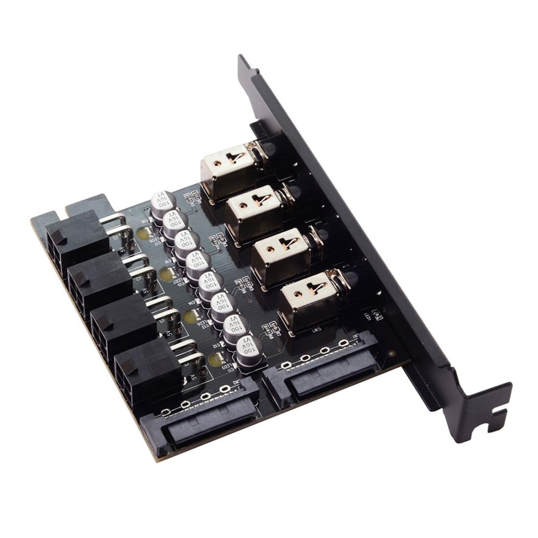 chenyang 4 SATA HDD SSD Hard Drive Power Switch Selector Module Control System with 120mm PCI Bracket