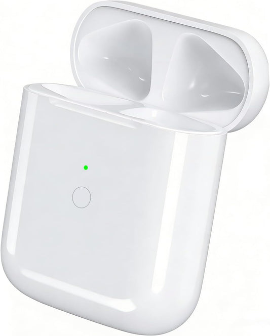 Replacement Charging Case for AirPods 1st/ 2nd Generation, Wireless Charger Case for Air Pod 1/2 Gen, Support Bluetooth Pairing Sync Button, No