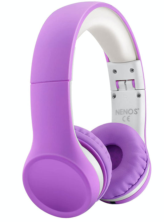 Nenos Purple Kids Headphones - Limited Volume Children's Headphones for Toddlers