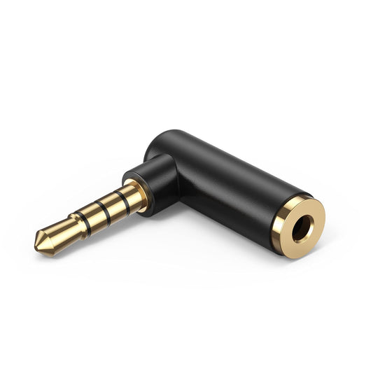 CableCreation Angle 3.5mm Audio Adapter, 1/8 TRRS Stereo Headphone Connector Male to Female Compatible with Headset, Tablets, MP3 Players,Game