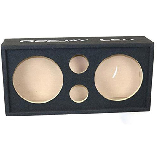 DEEJAY LED Premium Quality 10-in Empty Twin Speaker Enclosure Black for Two 10-in Woofers Pre Cut Wire Holes Pre Cut 1-in Terminal Hole Durable Carpet Finish 5/8-in MDF DEEJAY LED CHUCHERA10BLACK