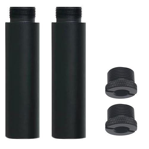 OZXNO 2pcs Mic Stand Extension Tube 5/8" Microphone Extension Pipe Microphone Stand Extenders with 2 pcs 3/8" to 5/8" Adapter for Desk Stand Arm Stand