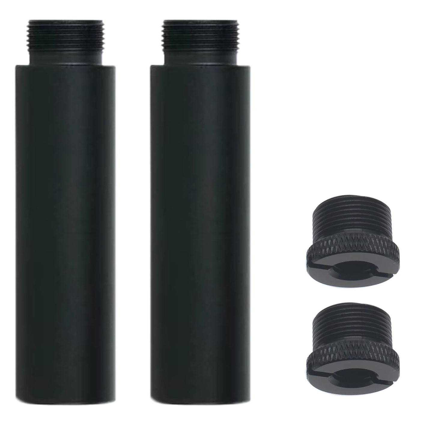 OZXNO 2pcs Mic Stand Extension Tube 5/8" Microphone Extension Pipe Microphone Stand Extenders with 2 pcs 3/8" to 5/8" Adapter for Desk Stand Arm Stand