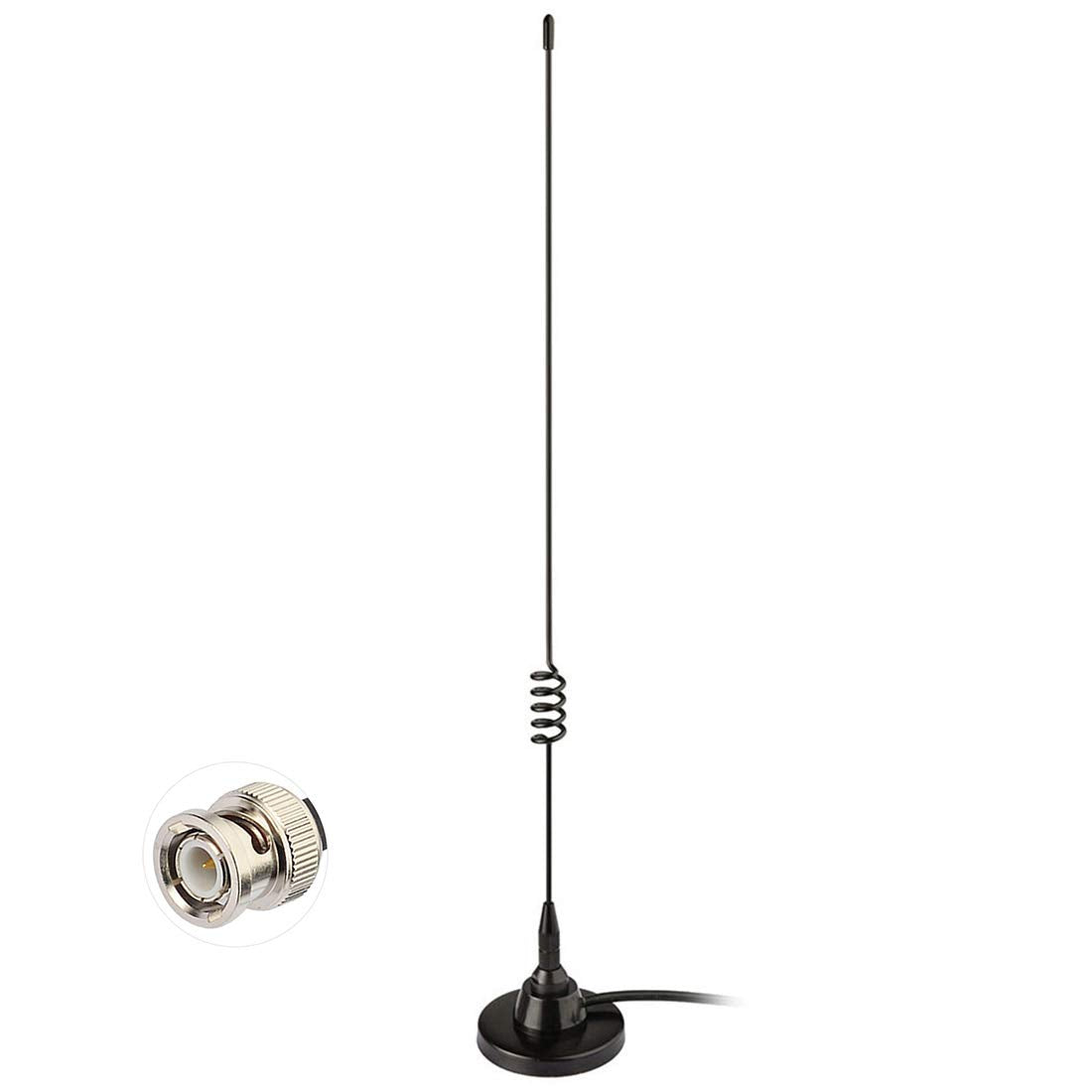 Bingfu HF VHF UHF Ham Amateur Mobile Radio Police Scanner Antenna Magnetic Base BNC Male Compatible with Uniden Bearcat Whistler Radio Shack Police